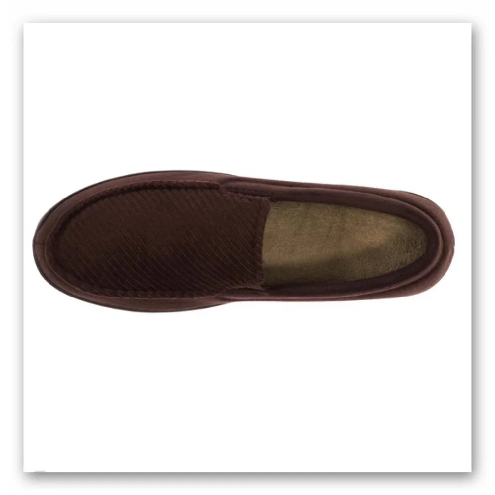 NWT Men Dearfoams  Corduroy Memory Foam Moccasins Size XL 13 - 14